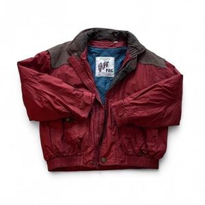 LONDON FOG Vintage Red Jacket with Brown Accents
